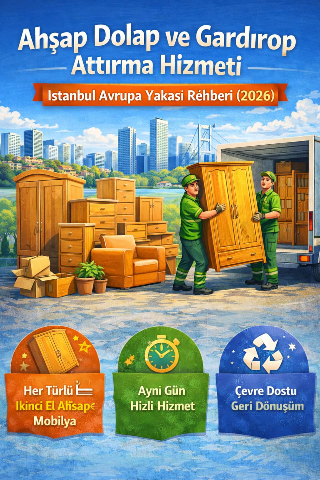 Ahşap dolap ve gardırop attırma İstanbul Avrupa Yakası dolap söküm ve taşıma hizmeti