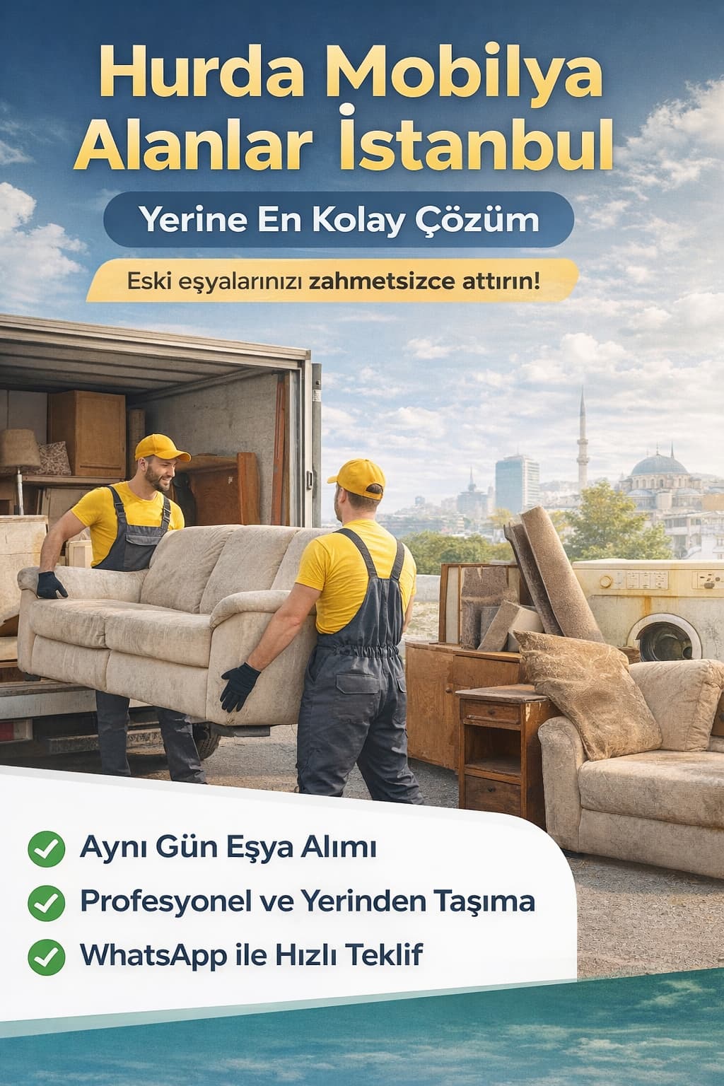 Hurda mobilya alanlar İstanbul eski koltuk nasıl atılır evden eşya alımı Copatim hizmeti